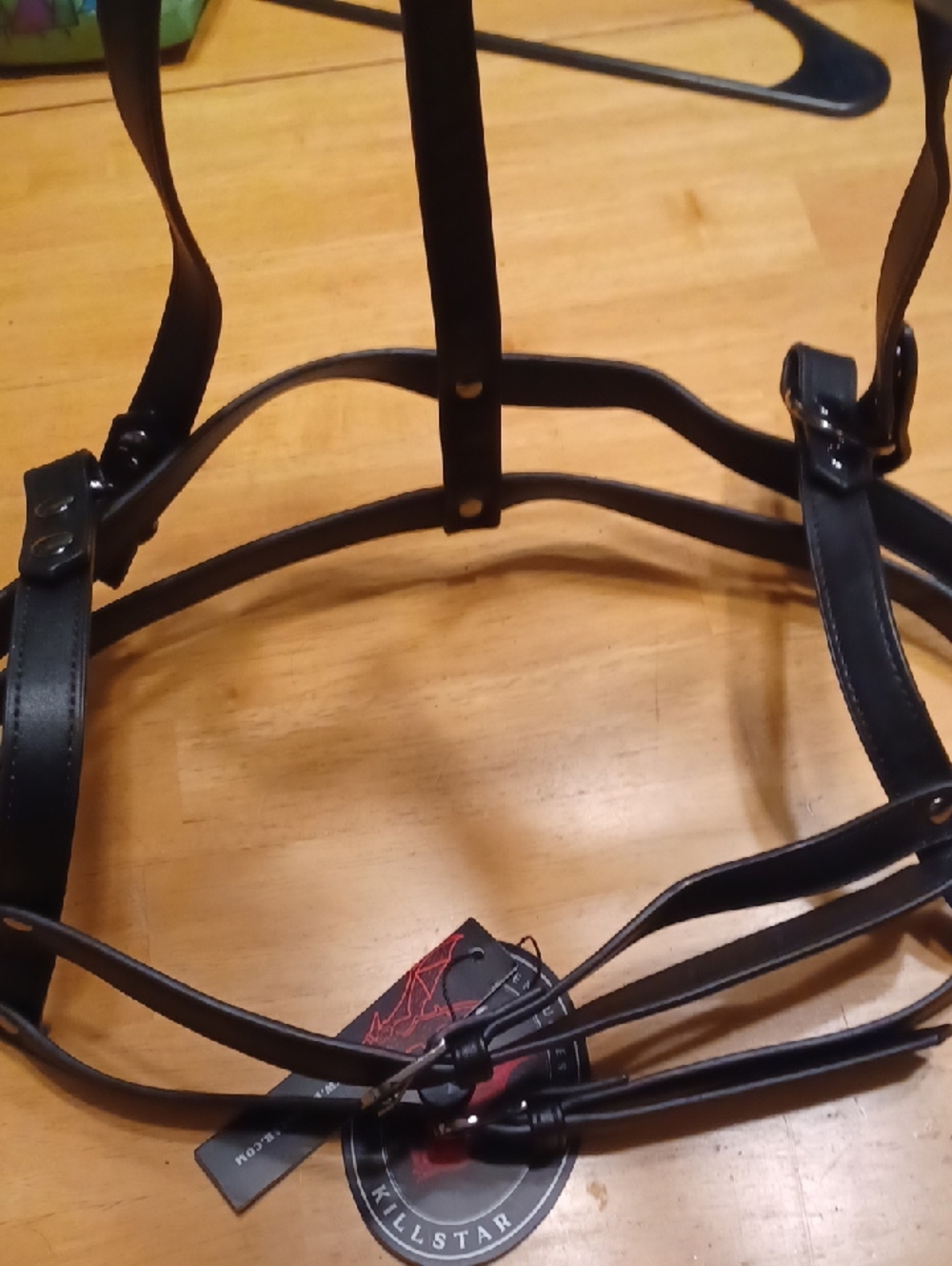 Killstar Black Leather Harness Suspenders Size XXL - Picture 8 of 8